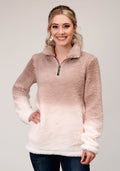 Womens Polar Fleece  Dip Dye Pullover