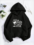 Women's Christmas Wine Hoodie ¨C Festive Holiday Pullover Sweatshirt