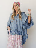 In My Day Dreams Poncho - Denim