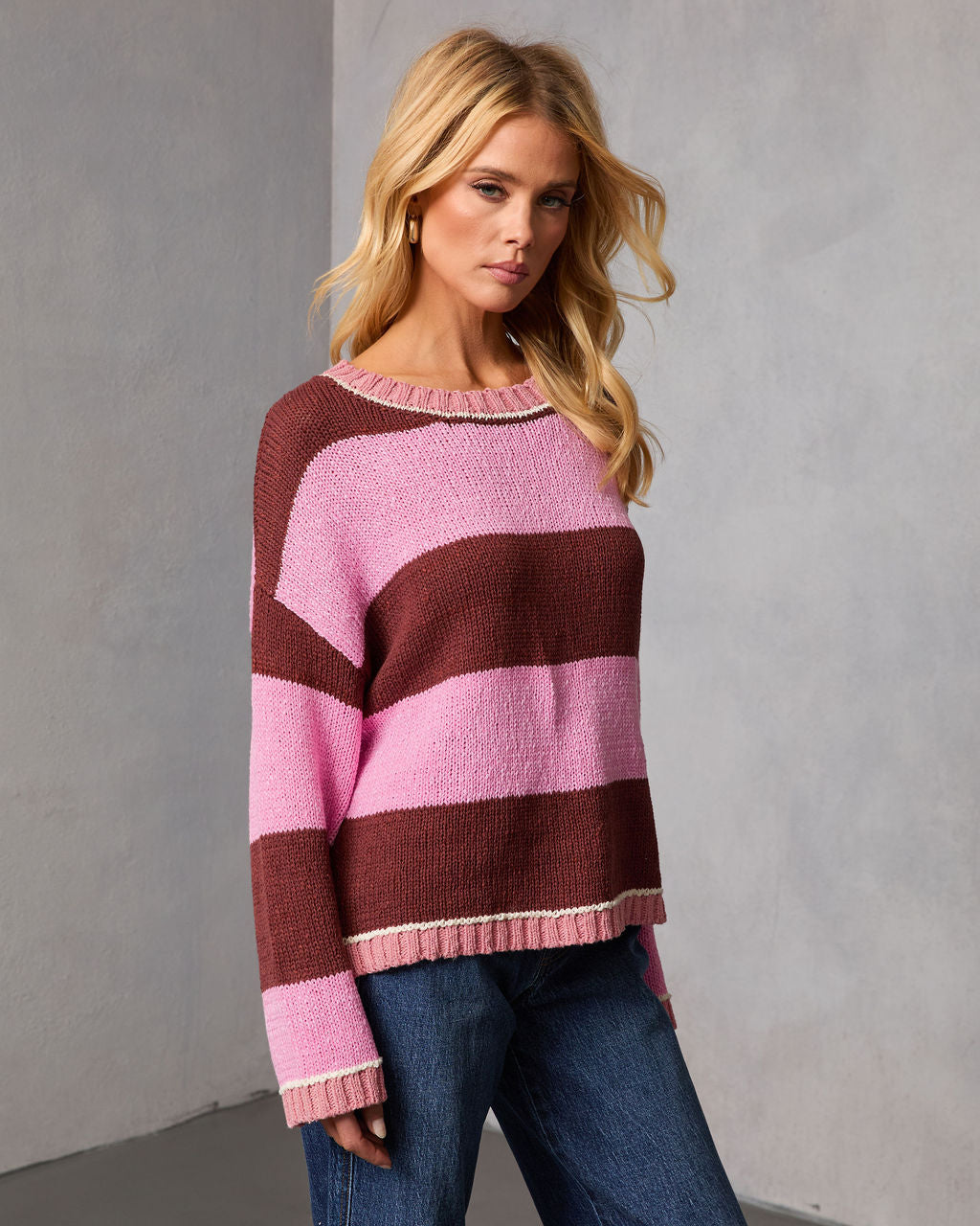 Keeney Knit Color Block Striped Sweater
