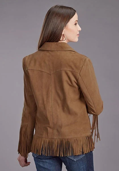 Stetson Fringed Straight Front (Brown) - Women's Lamb Suede Jacket