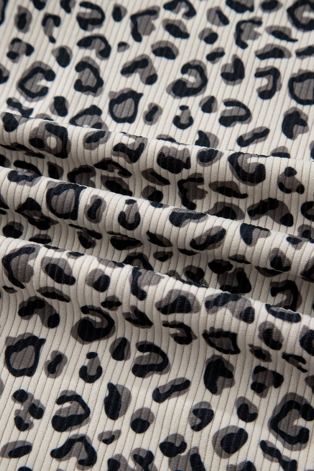 Leopard Corduroy Quarter-Zip Sweatshirt