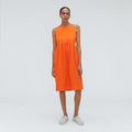 The Seersucker Midi Dress | Bright Orange