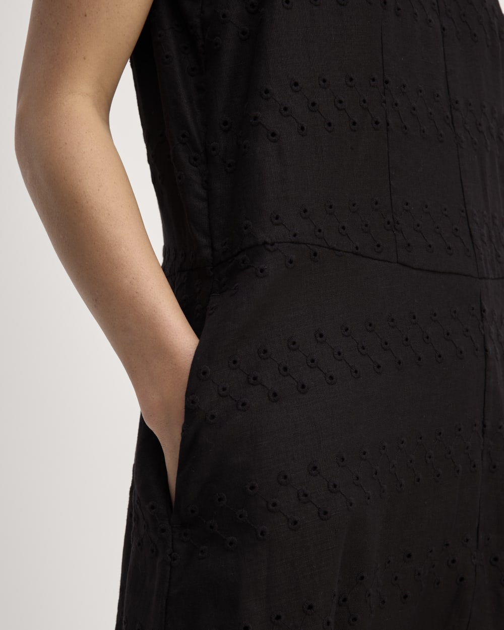The Linen Eyelet Maxi Dress | Black Eyelet