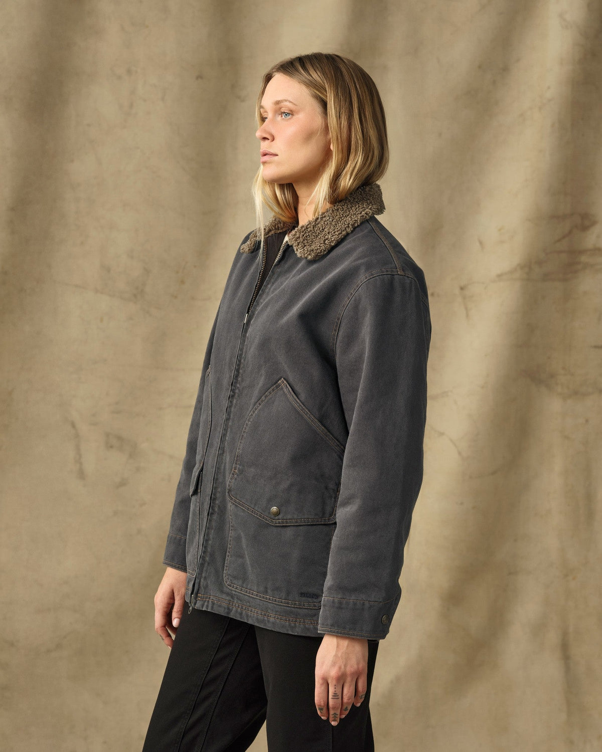 Women's Insulated Denim Outfitter Coat - Black