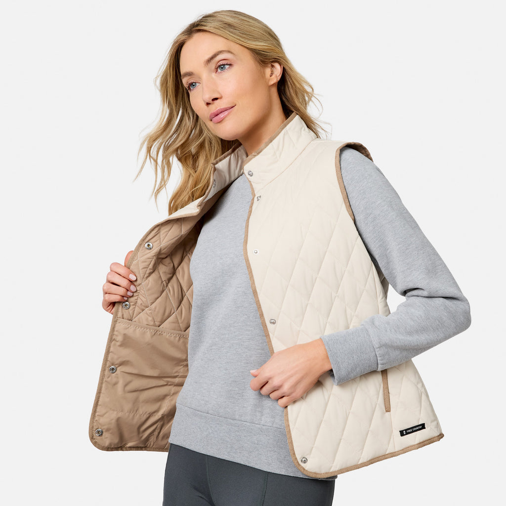 Women's Cirrus Diamond Quilted Button Down Vest