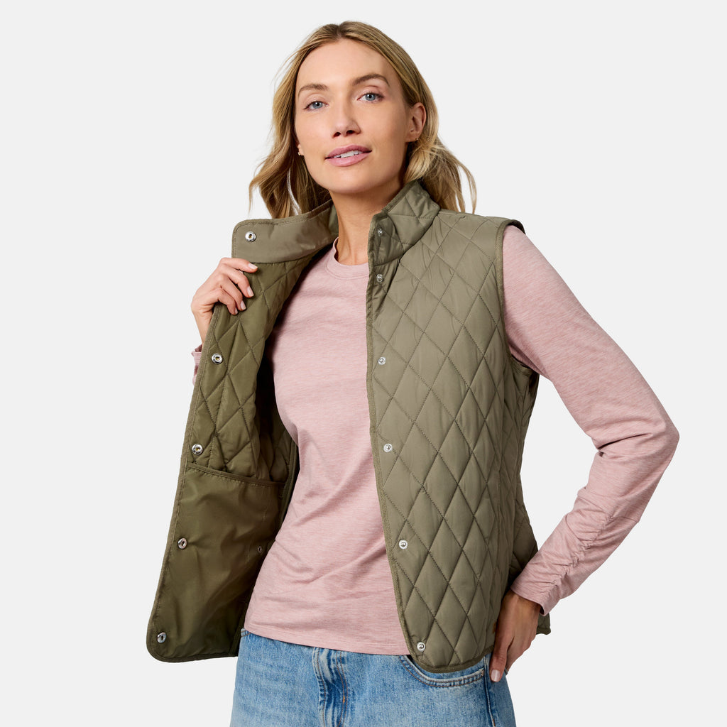 Women's Cirrus Diamond Quilted Button Down Vest
