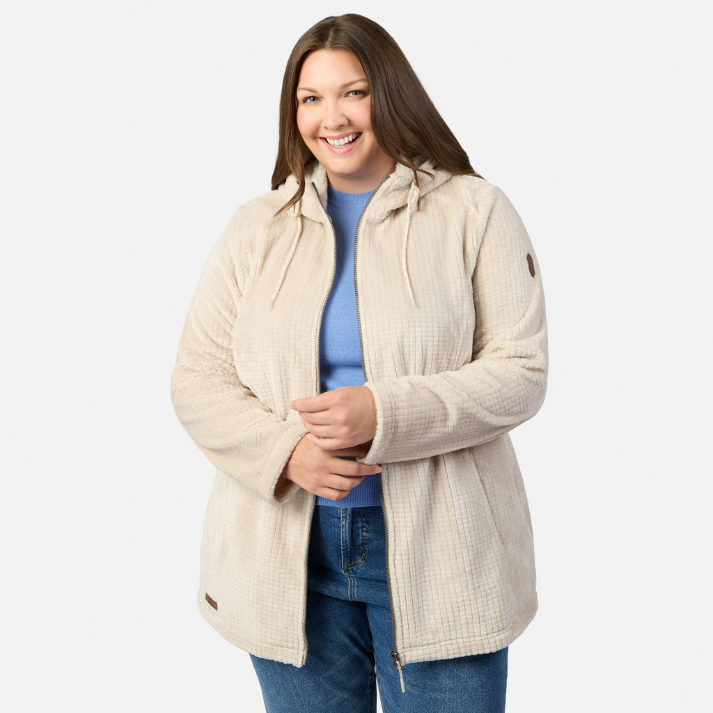 Women's Plus Size Grid Butter Pile? Anorak Jacket