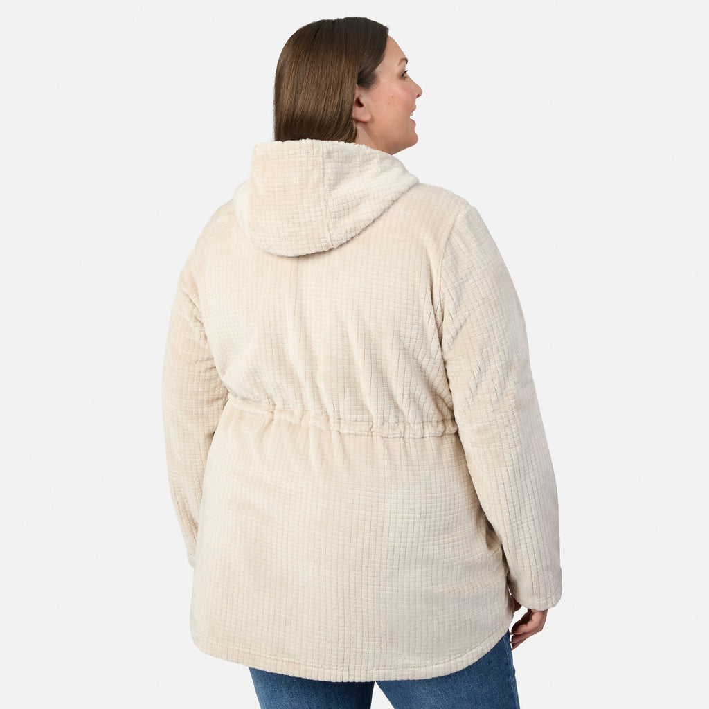 Women's Plus Size Grid Butter Pile? Anorak Jacket