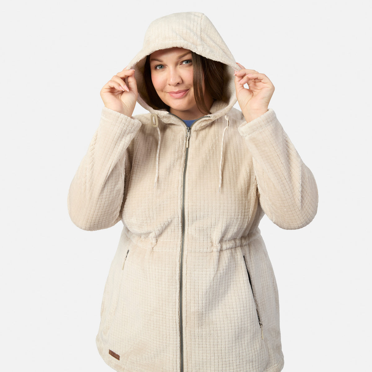 Women's Plus Size Grid Butter Pile? Anorak Jacket