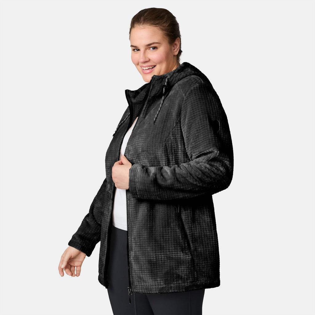 Women's Plus Size Grid Butter Pile? Anorak Jacket