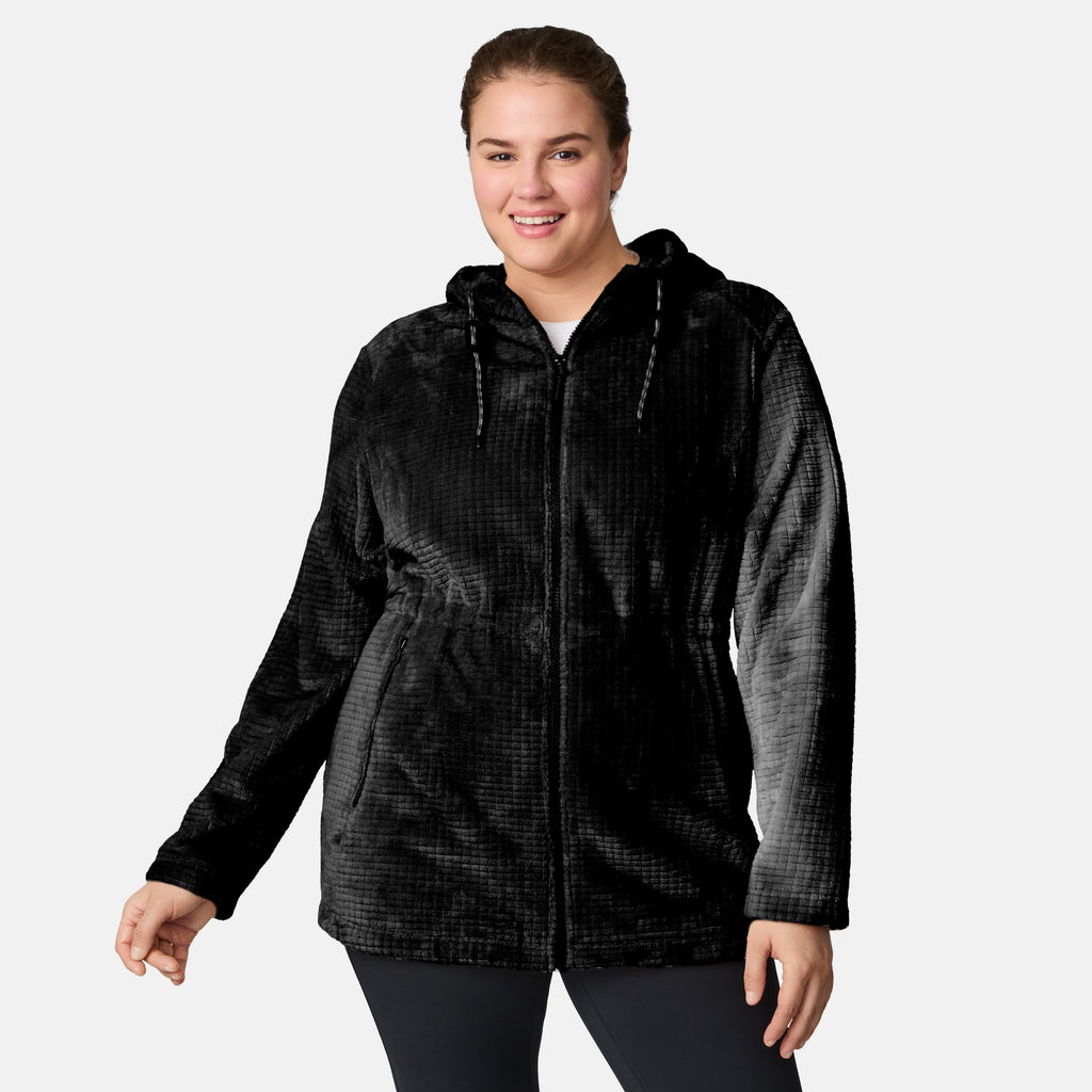 Women's Plus Size Grid Butter Pile? Anorak Jacket
