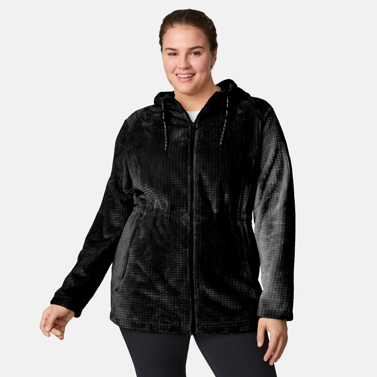 Women's Plus Size Grid Butter Pile? Anorak Jacket