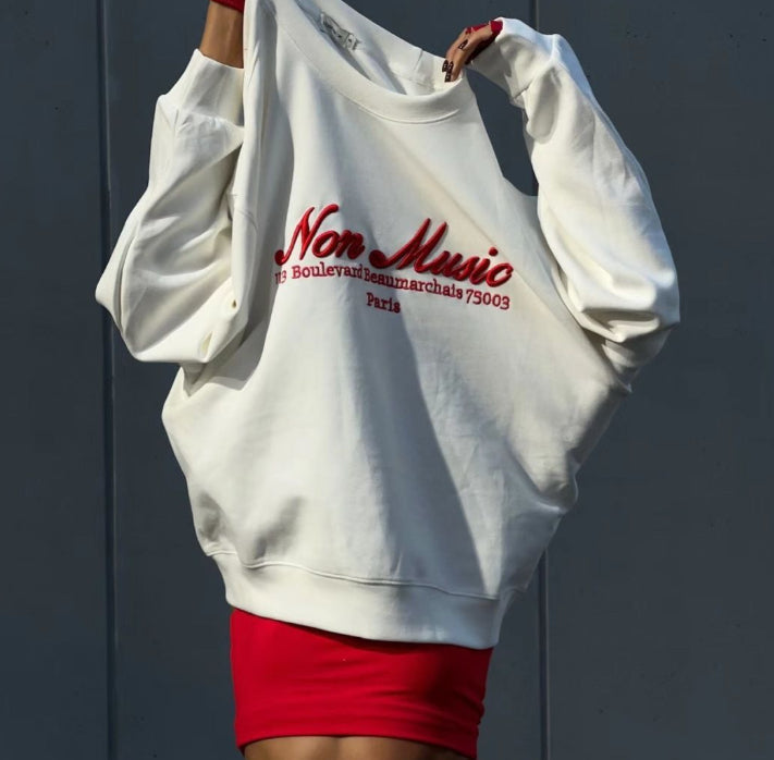 Stylish. Personalized American Retro Sweatshirt With A Distinctive Print Design