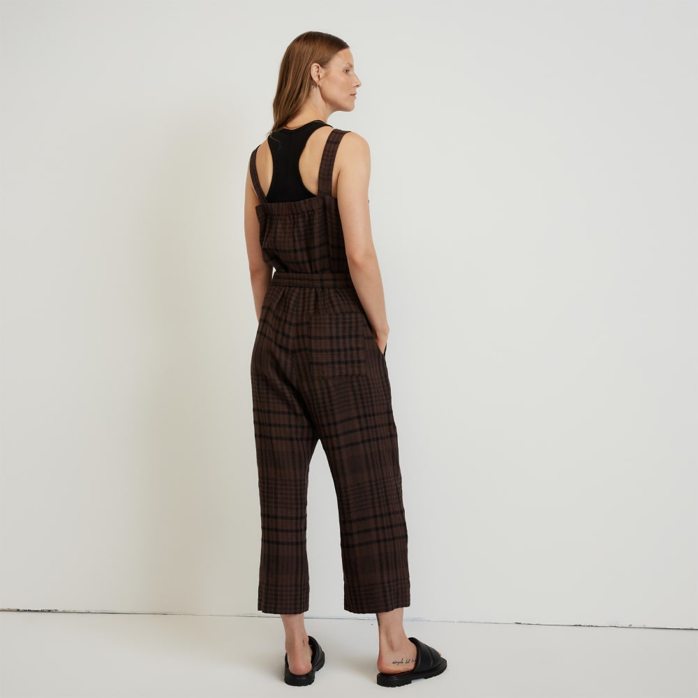 The Linen Jumpsuit | Chocolate Brown / Black