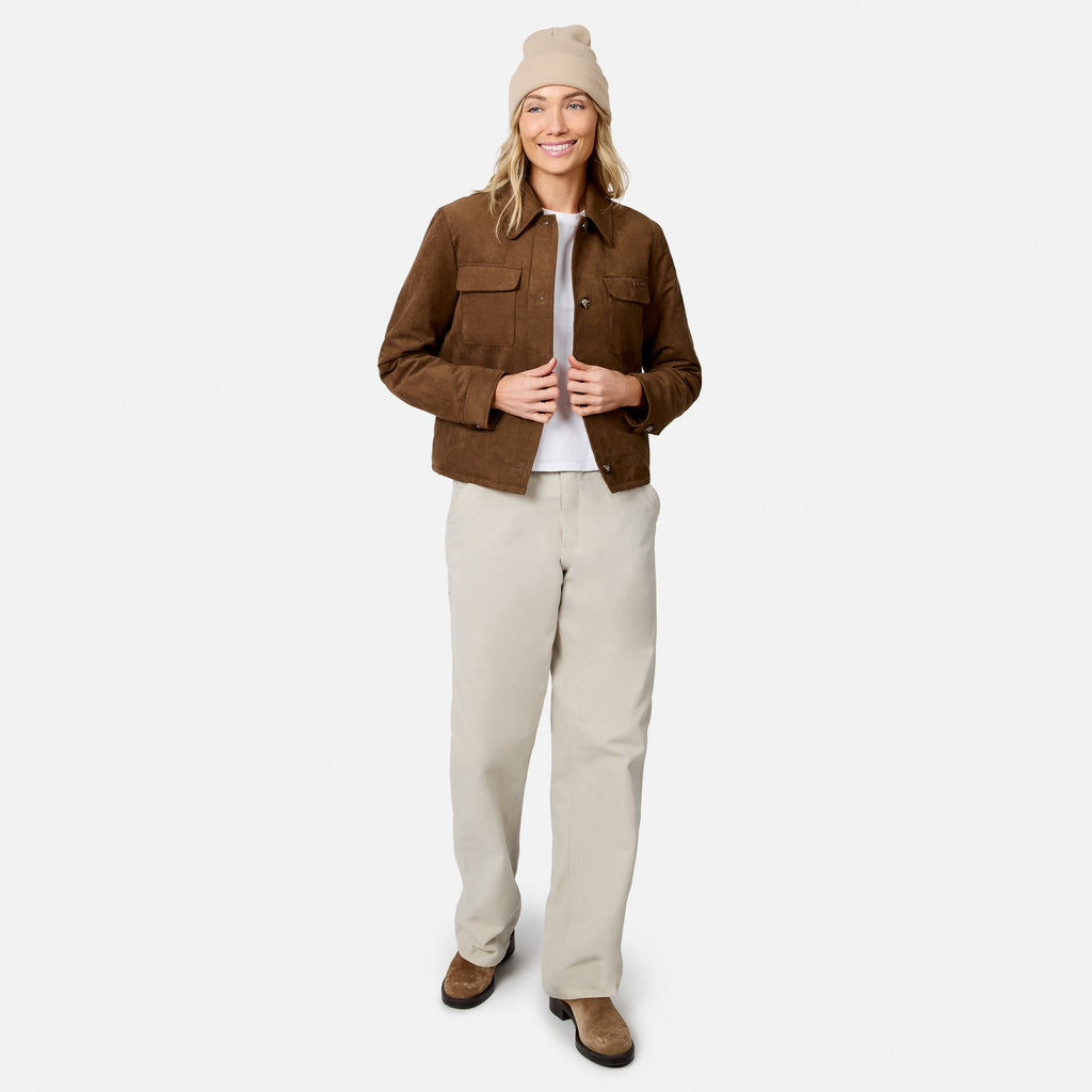 Women's Faux-Suede Trucker Jacket