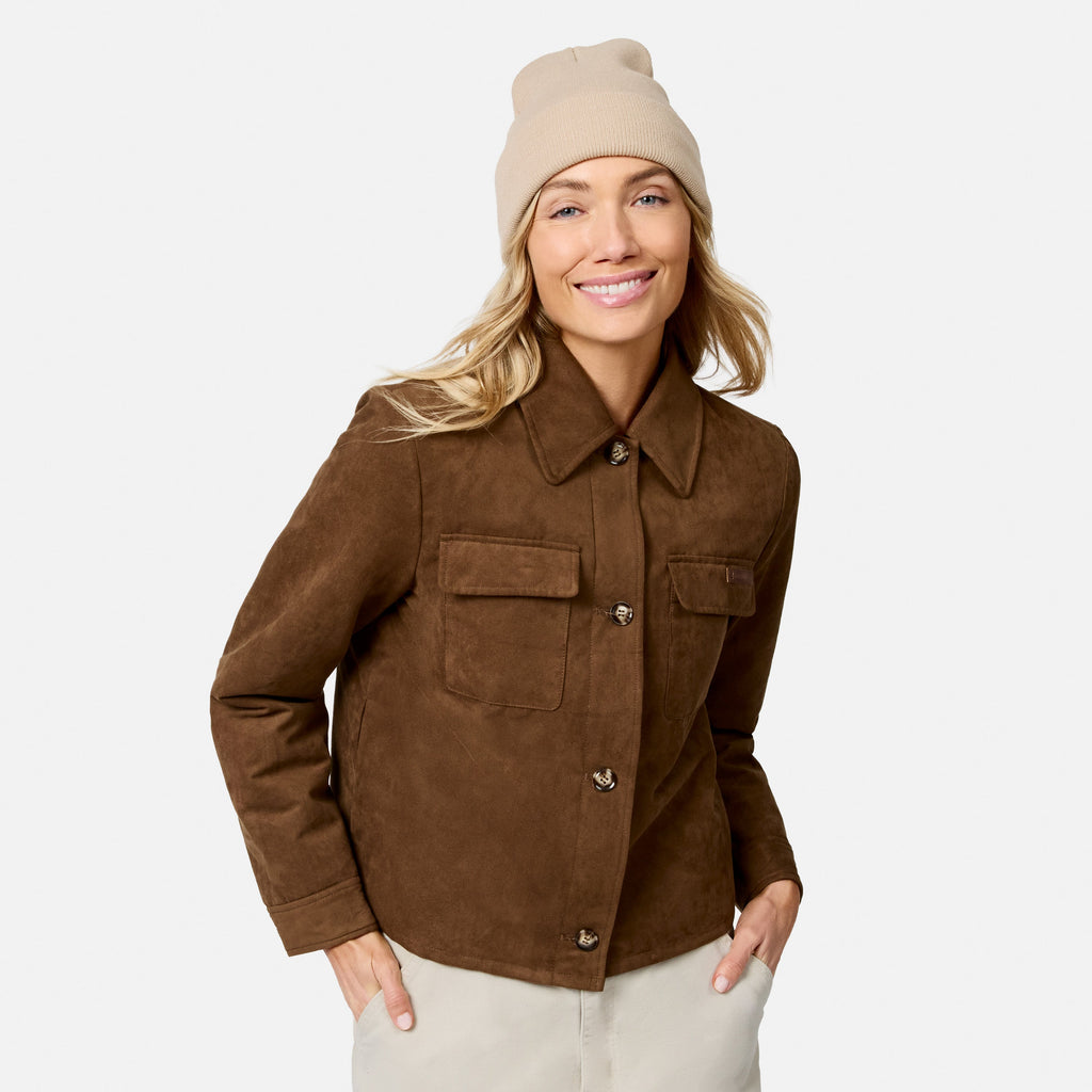 Women's Faux-Suede Trucker Jacket
