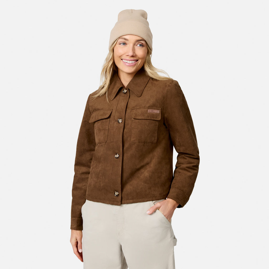 Women's Faux-Suede Trucker Jacket