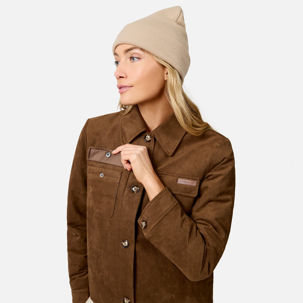 Women's Faux-Suede Trucker Jacket