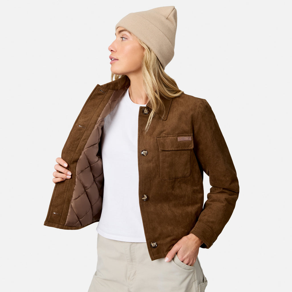 Women's Faux-Suede Trucker Jacket