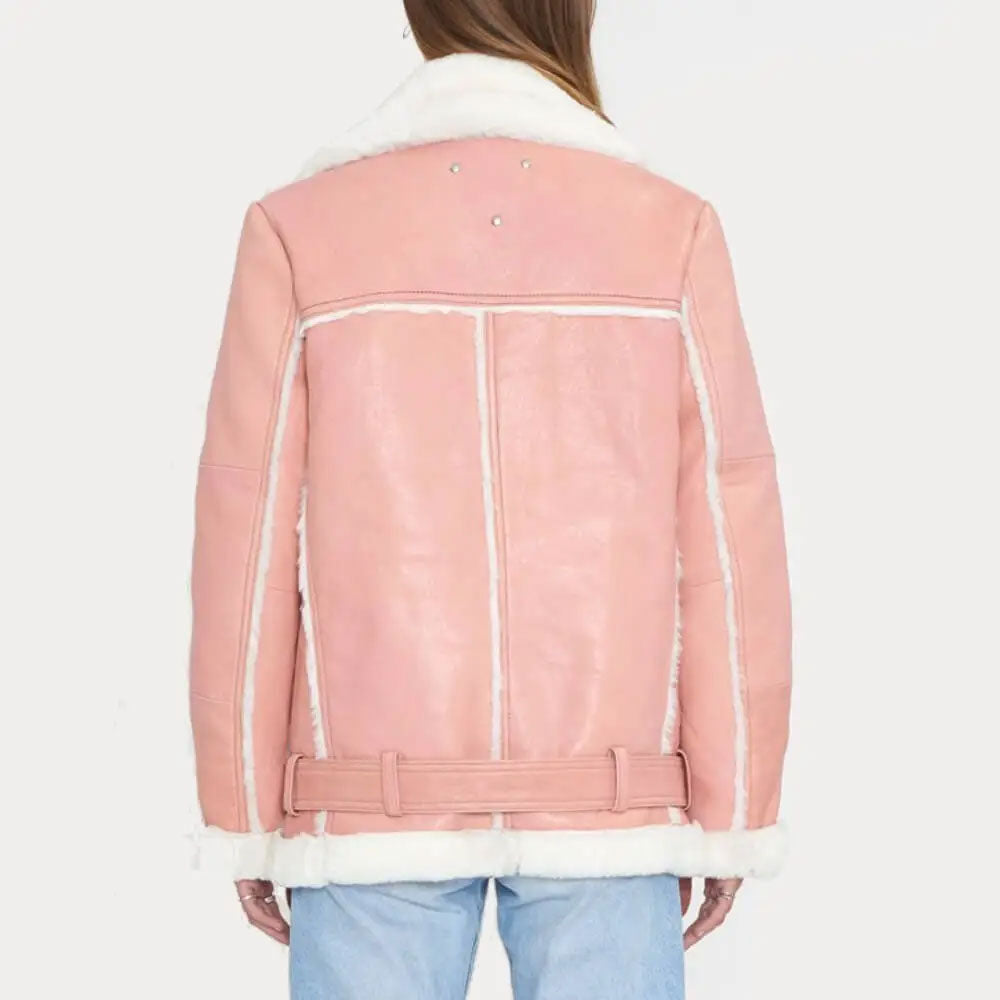 Women's Rose Blossom Shearling Leather Jacket