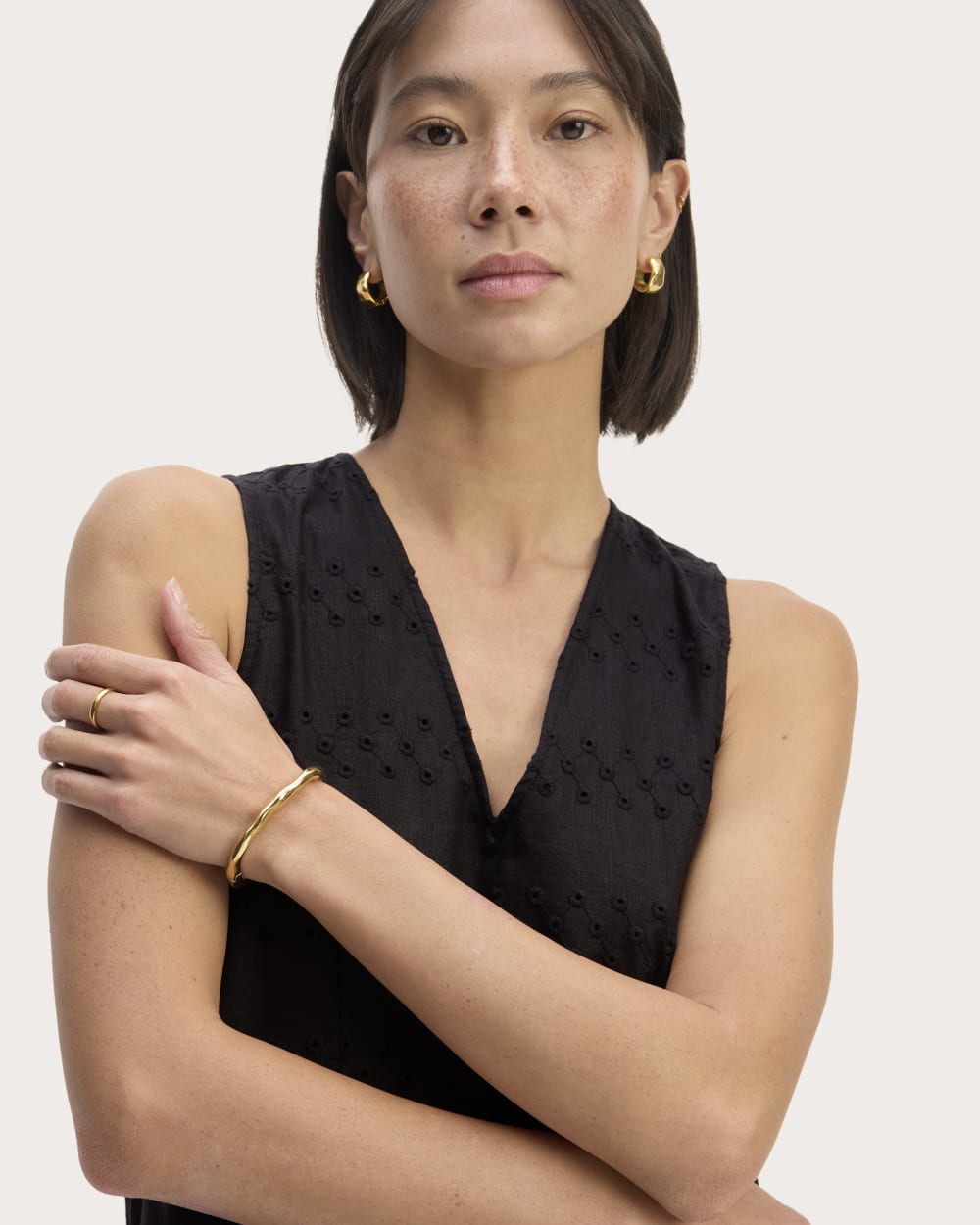 The Linen Eyelet Maxi Dress | Black Eyelet