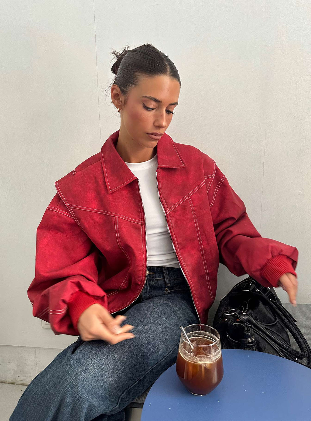 Vista Bomber Jacket Crimson