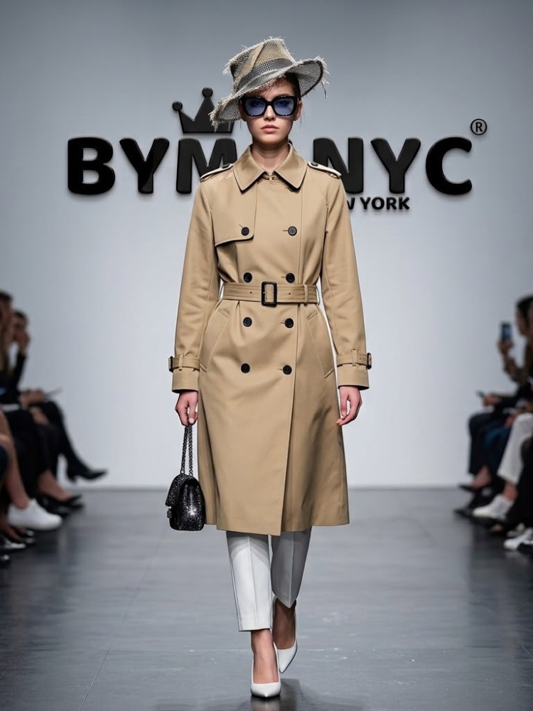 Women's Classic Double-Breasted Trench Coat BYMANYC ? New York CONTEMPORARY VIBRANT MODERN FASHION - New Collection