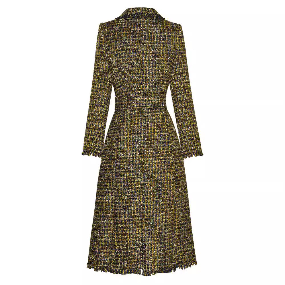 Golden Plaid Trench Coat. Upper East Side | Women - BYMANYC ? New York