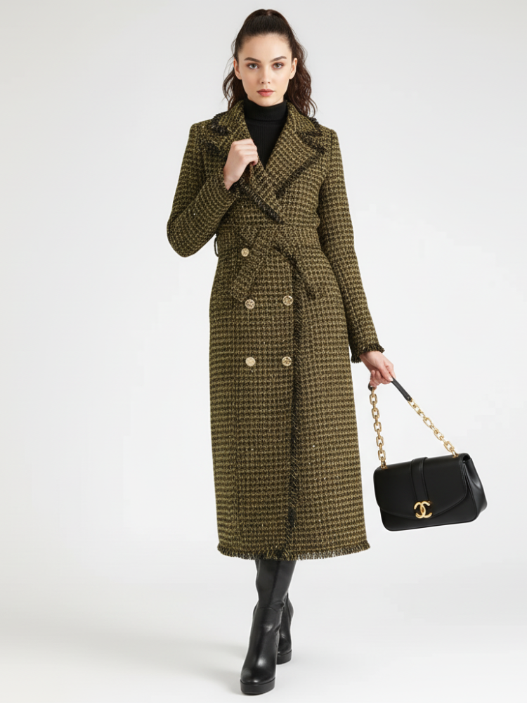 Golden Plaid Trench Coat. Upper East Side | Women - BYMANYC ? New York
