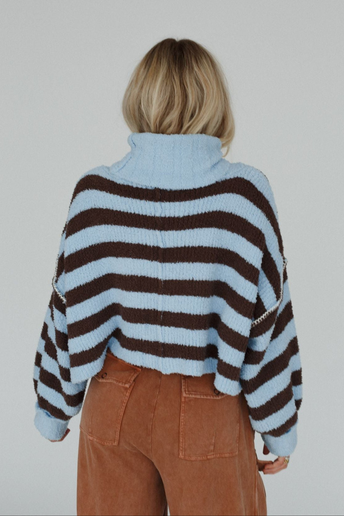 Ruby Striped Turtleneck Top - Blue Multi
