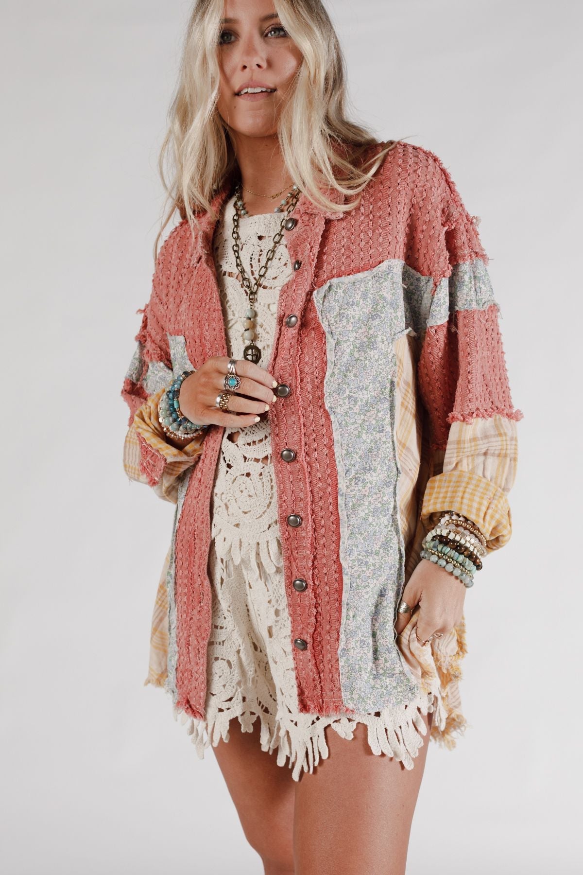 Winslow Textured Shacket - Brick