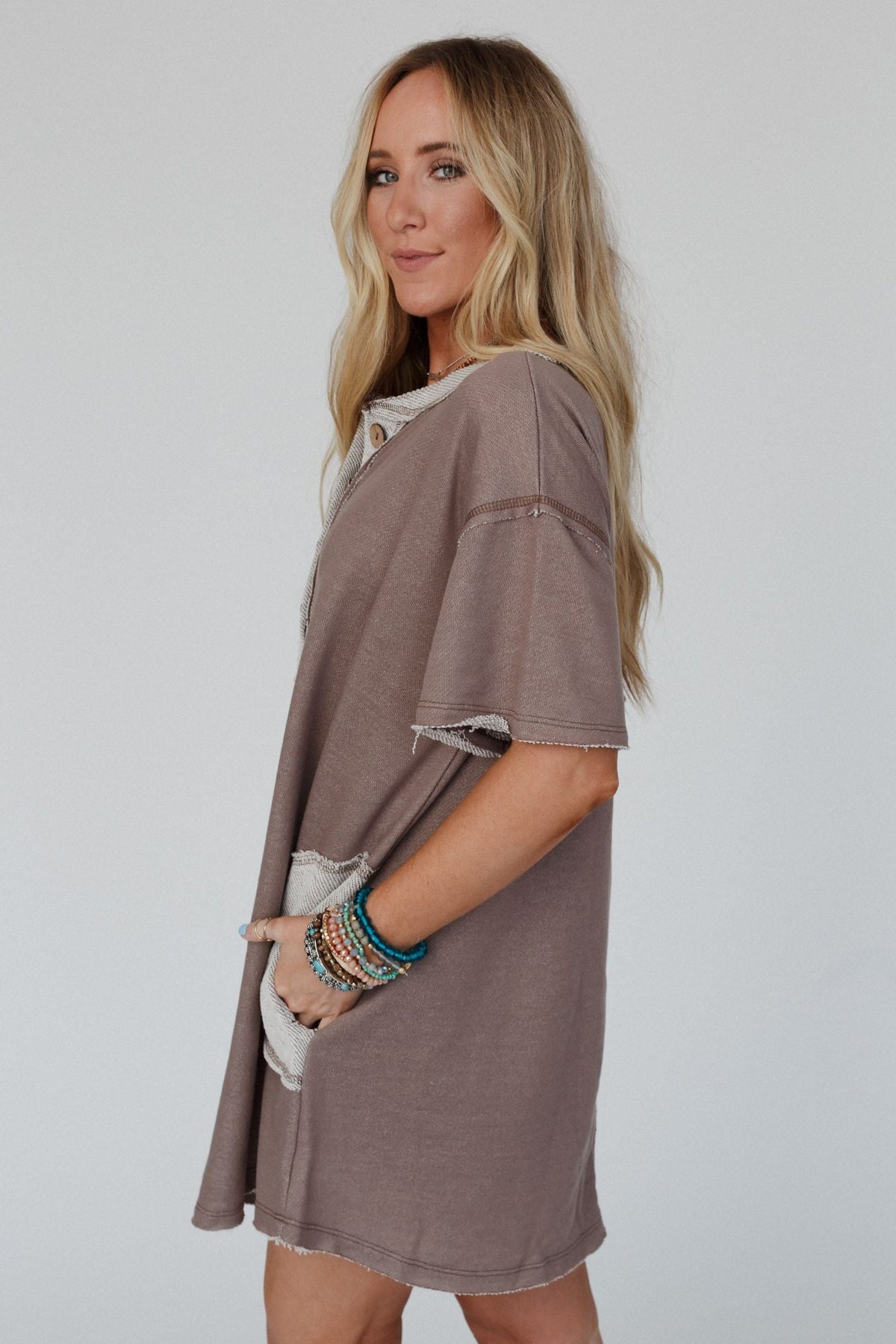 The Nest Jodi Tunic Dress - Mocha