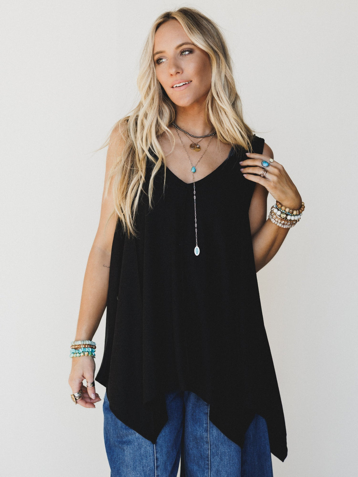 The Nest Drift Away Top - Black