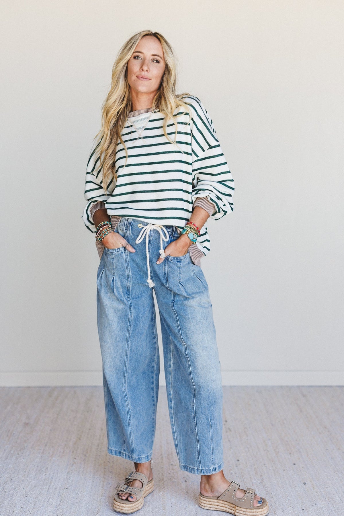 The Nest Coastal Dreaming Top - Green Acorn