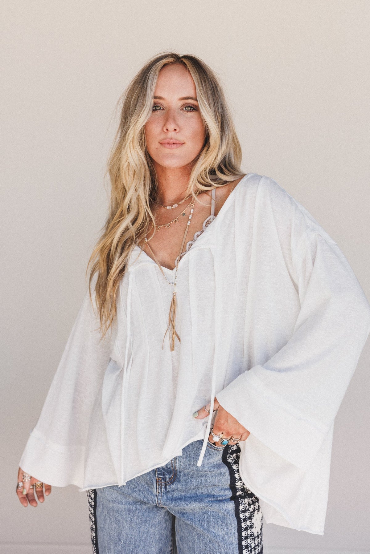 The Nest Isla Drift Top - Ivory