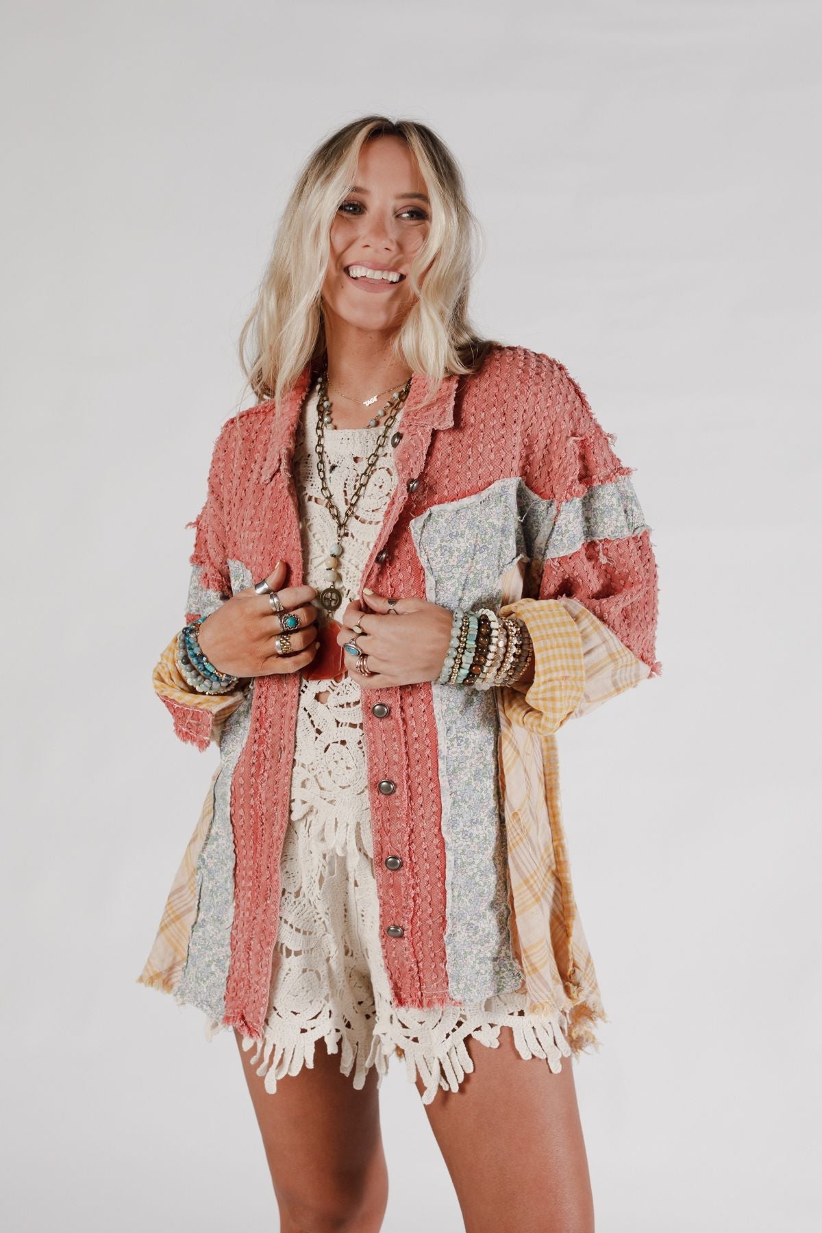 Winslow Textured Shacket - Brick