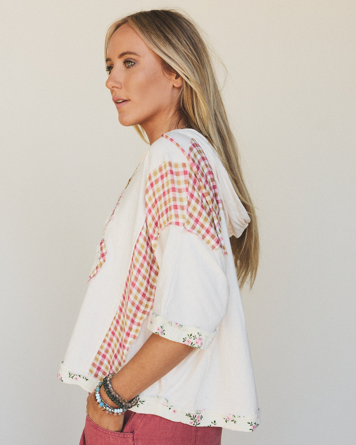 Crazy Daisy Floral Patch Top - Cream