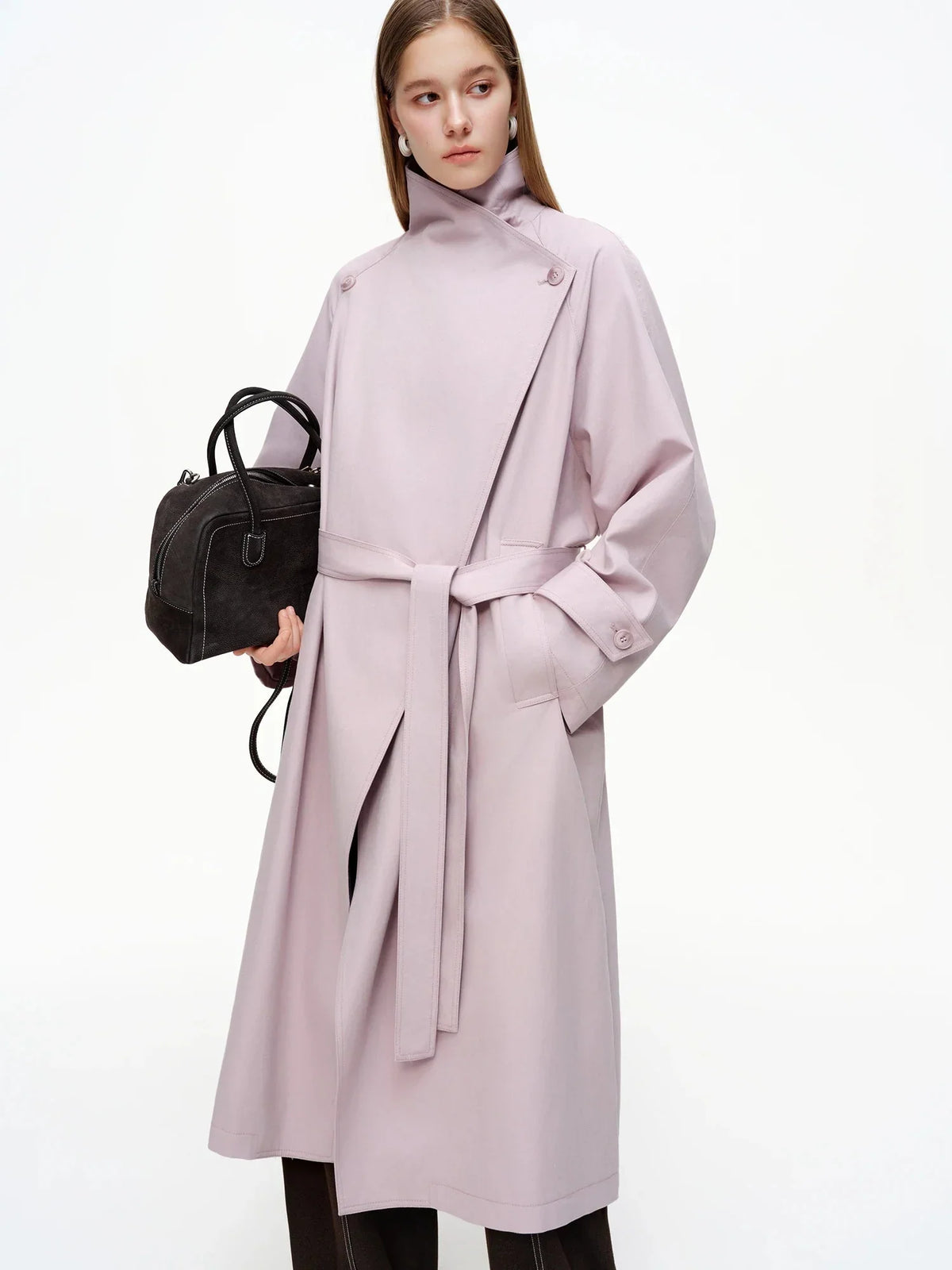 Women's British Style Slim Fit Trench Coat Spring Outerwear