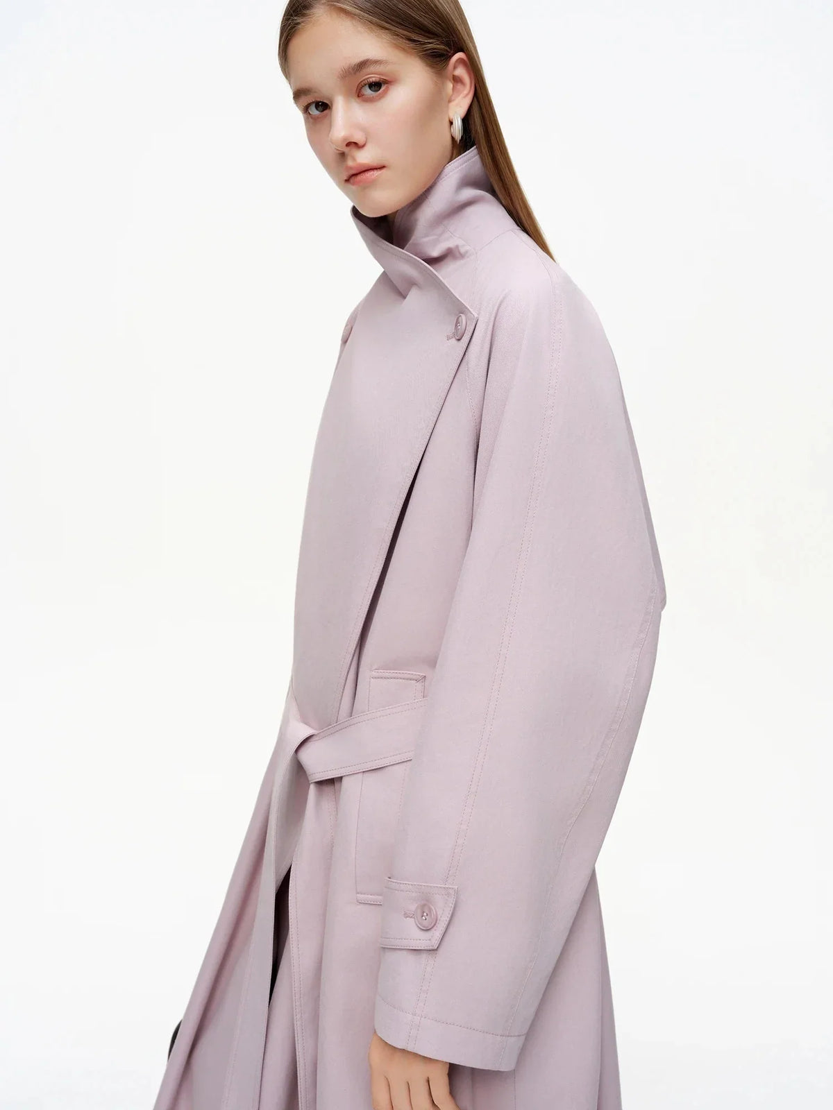 Women's British Style Slim Fit Trench Coat Spring Outerwear
