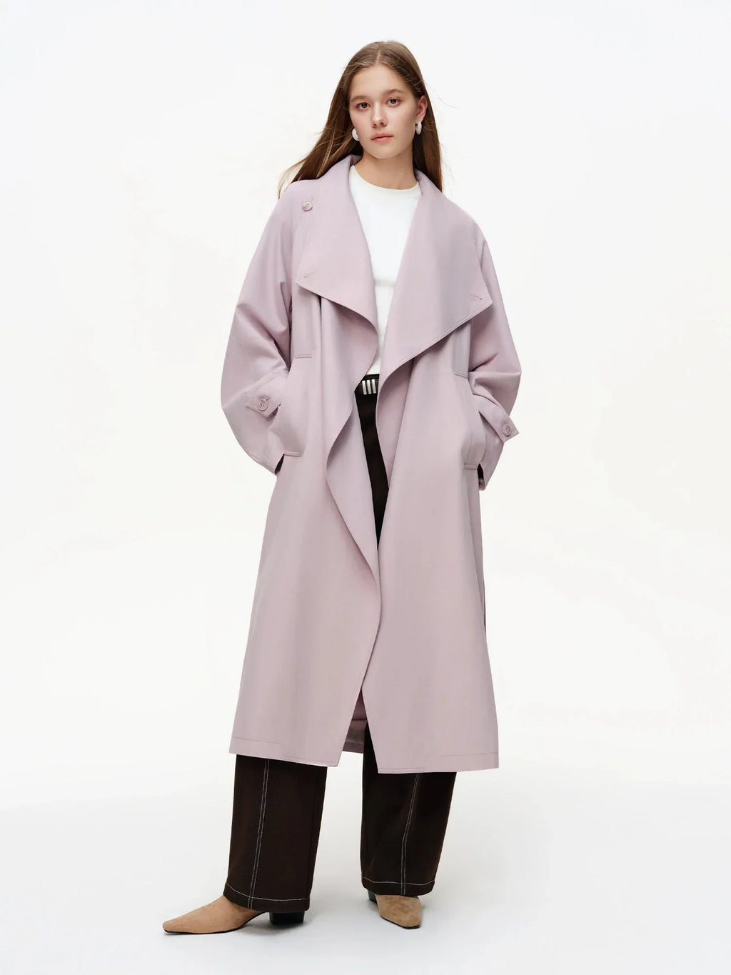 Women's British Style Slim Fit Trench Coat Spring Outerwear