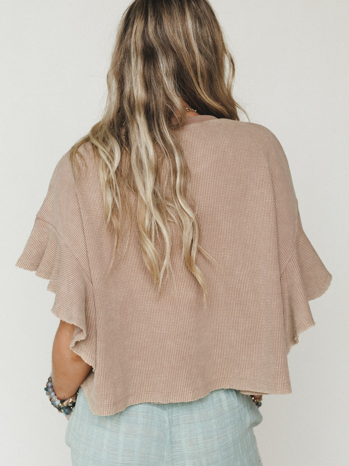 Ruffle Sleeve Tee - Coco
