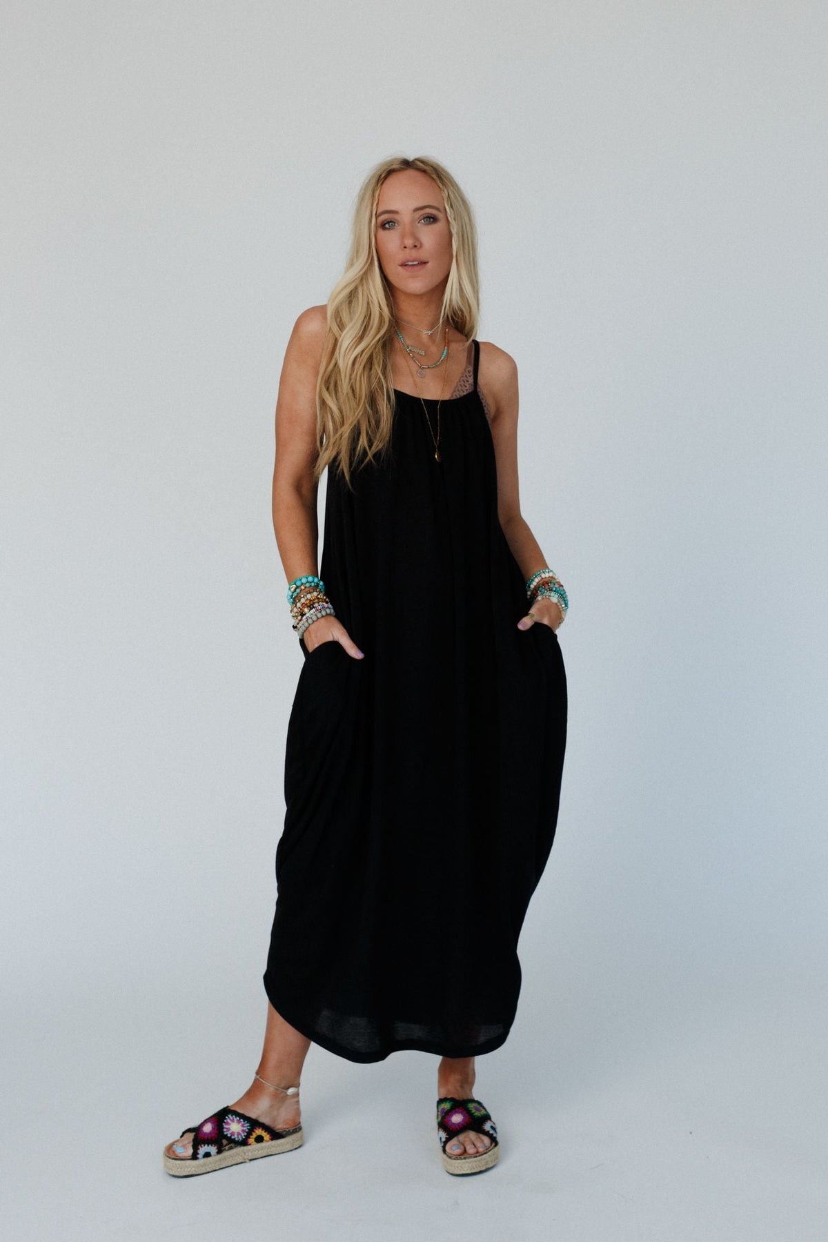 The Nest Simple Serene Maxi Dress - Black