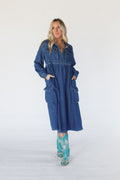 Wild Willow Denim Maxi Dress - Indigo