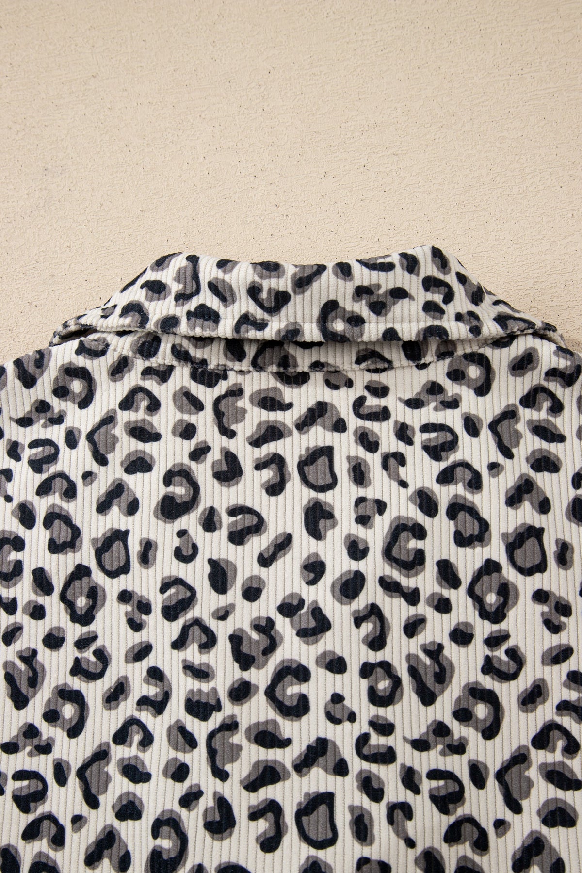 Leopard Corduroy Quarter-Zip Sweatshirt