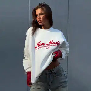 Stylish. Personalized American Retro Sweatshirt With A Distinctive Print Design