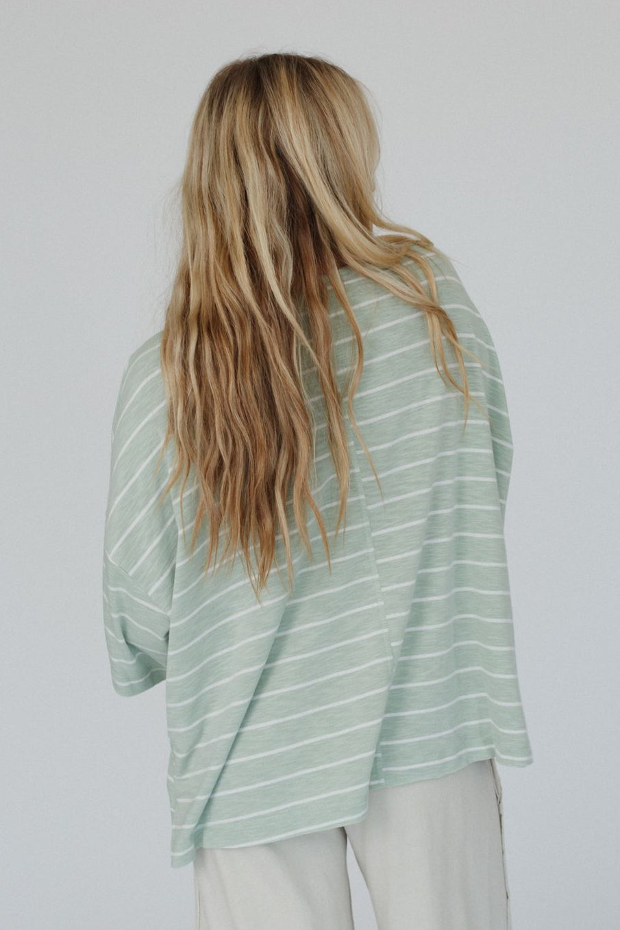 The Nest Dreamy Daze Striped Top - Sage