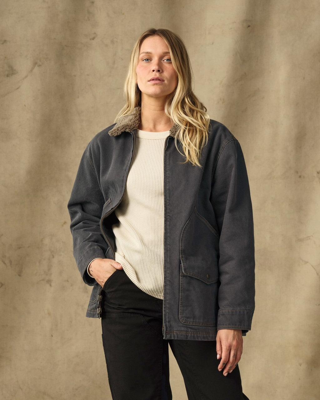Women's Insulated Denim Outfitter Coat - Black