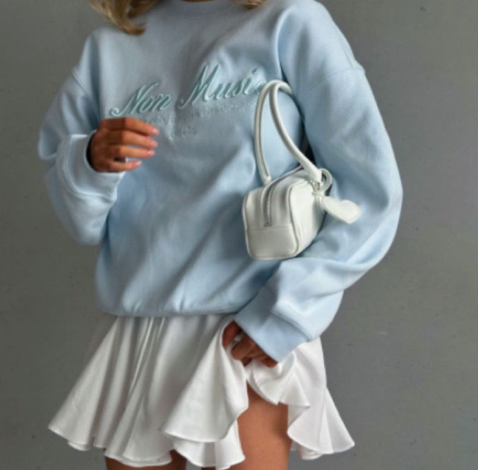 Stylish. Personalized American Retro Sweatshirt With A Distinctive Print Design