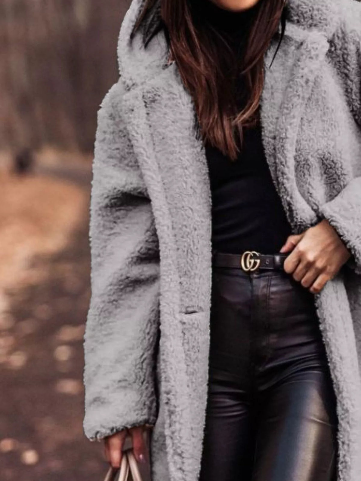 Teddy Bear Hooded Longline Outerwear